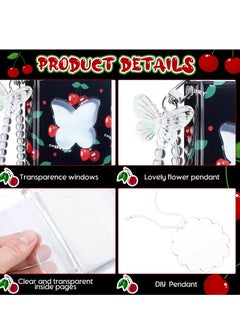 Y&D 3 Inch Mini Photo Album Set Kpop Photocard Holder Book Binder With Pendant And Diy Keychian For Collecting Picture, 40 Pockets(Cherry, Butterfly)  - Image 3