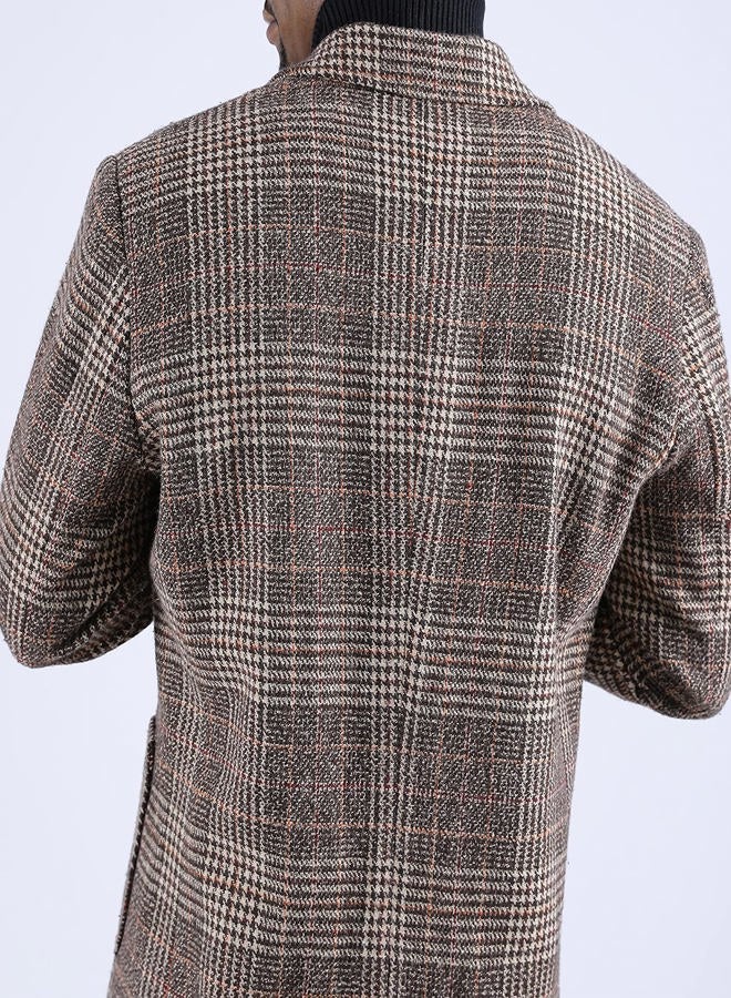 Springrain Men's Wool Blend Pea Coat Notched Collar Single Breasted Overcoat Warm Winter Trench Coat(Khaki-XS) - Image 5