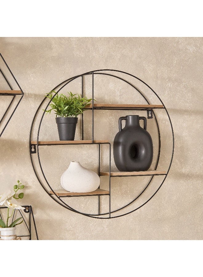Sera Foldable Metal Wall Shelf with MDF Boards 50 x 50 x 10 cm