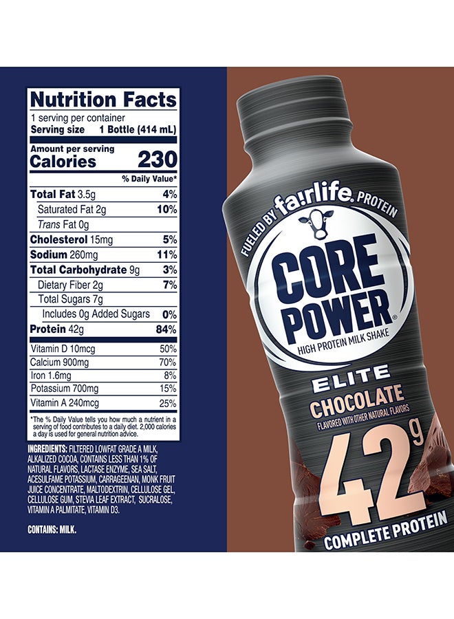 Fairlife فيرلايف كور باور هاي بروتين ميلك شيك إيليت شوكولاتة 414 مل - Image 4