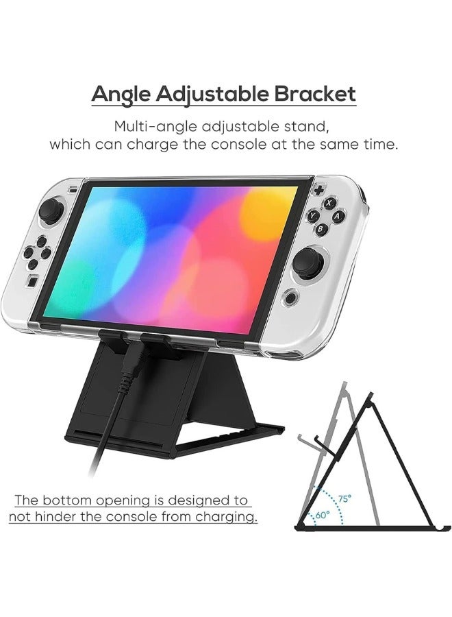 Zimtal Carrying Case for Nintendo Switch, Travel Carrying Case Data cable, kickstand, thumb grip caps, protective cover case, and screen protector are included in the pouch accessoriess. - Image 4