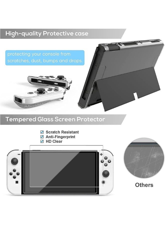 Zimtal Carrying Case for Nintendo Switch, Travel Carrying Case Data cable, kickstand, thumb grip caps, protective cover case, and screen protector are included in the pouch accessoriess. - Image 2