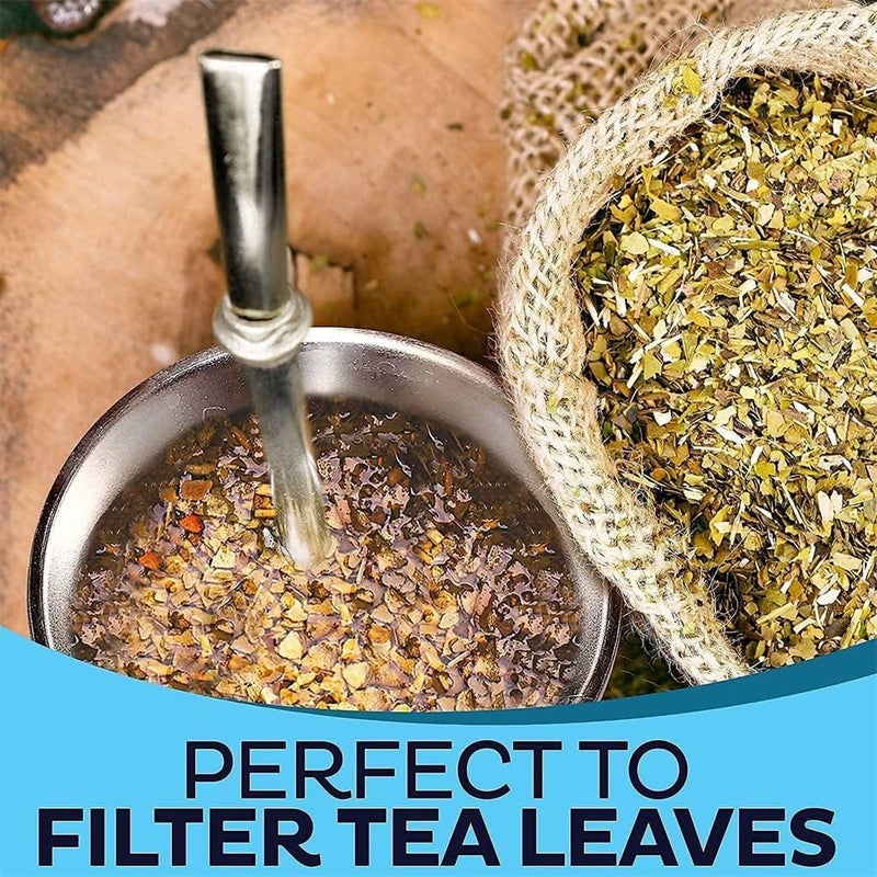 Zikra Yerba Mate Tea Cup And Bombilla Straw Set 12oz double-wall Stainless Coffee Water Tea Cup Natural Mate Gourd Cup Kit For Yerba Mate Loose Leaf Drinking, Easy to Clean (Discolored Blue) - Image 3