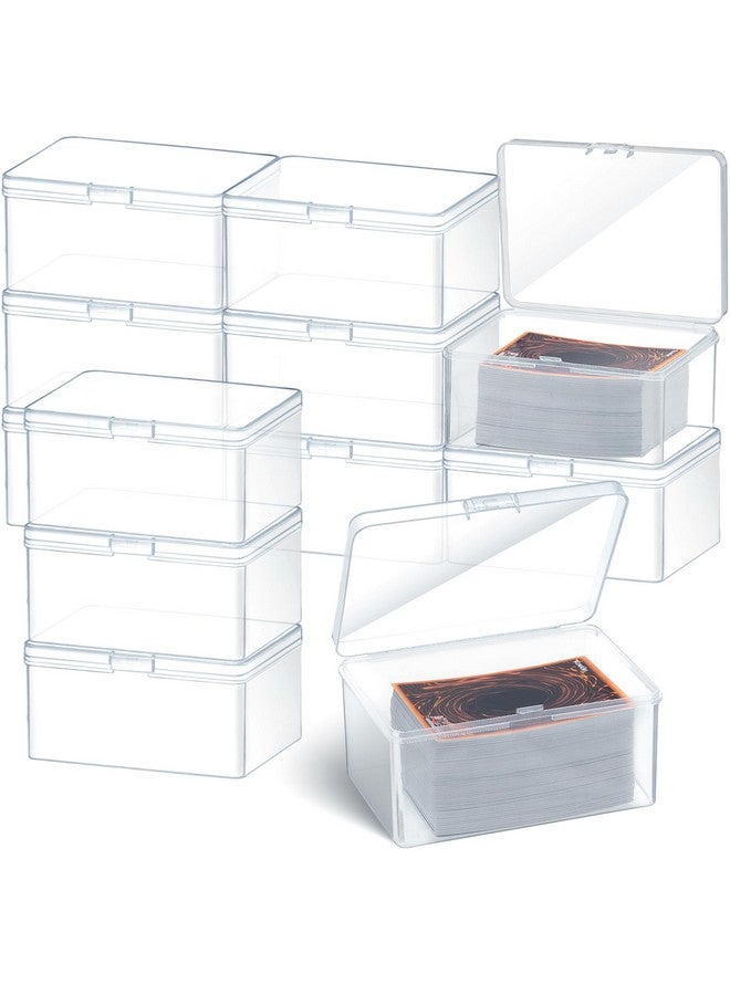 فيسينبال صندوق تخزين أوراق اللعب، صناديق بطاقات بلاستيكية متوافقة مع 100 Mtg، حامل تخزين 4.3 × 2.95 × 2.2 بوصة منظم مغلق لألعاب الورق التجارية وجامعي البطاقات (12 قطعة) - Image 1