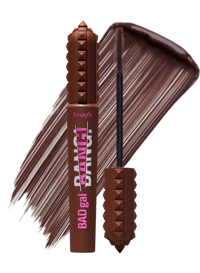 بينيفت ماسكارا بنفت كوزمتكس بادغال بانغ! لتكثيف الرموش - بني ريبل (بني)، 8.5 غرام / 0.30 أونصة | ماسكارا فائقة الكثافة لتكثيف الرموش، تركيبة خفيفة الوزن بتقنية الجزيئات الهوائية، كثافة قابلة للتعديل، تدوم طويلاً، مقاومة للتلطخ - Image 1