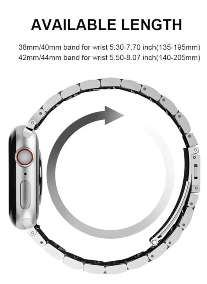 Compatible with Apple Watch Band Series 5 44mm 42mm, Stainless Steel iWatch Band with Butterfly Folding Clasp for iWatch Band Series 5/4/3/2/1