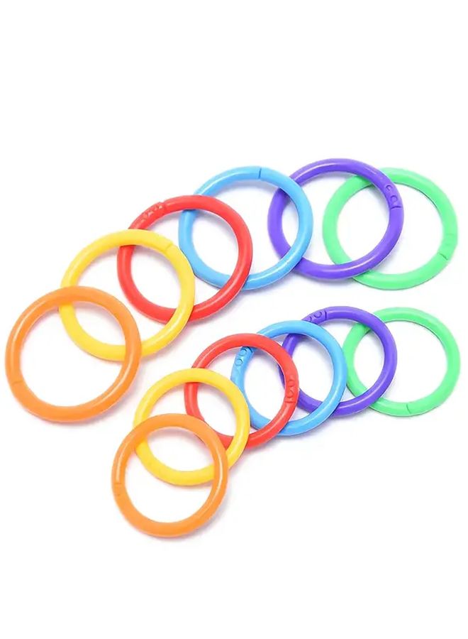 66pcs Heavy Duty Plastic Binder Rings Random Color Double Action Snap Closure Smooth Edges - Image 2