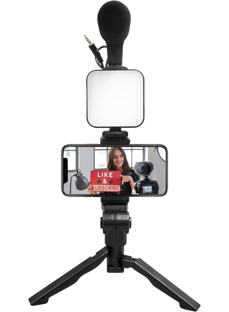 This mobile phone holder and video maker comes with a microphone and lighting, and is easy to carry and use. - Image 3