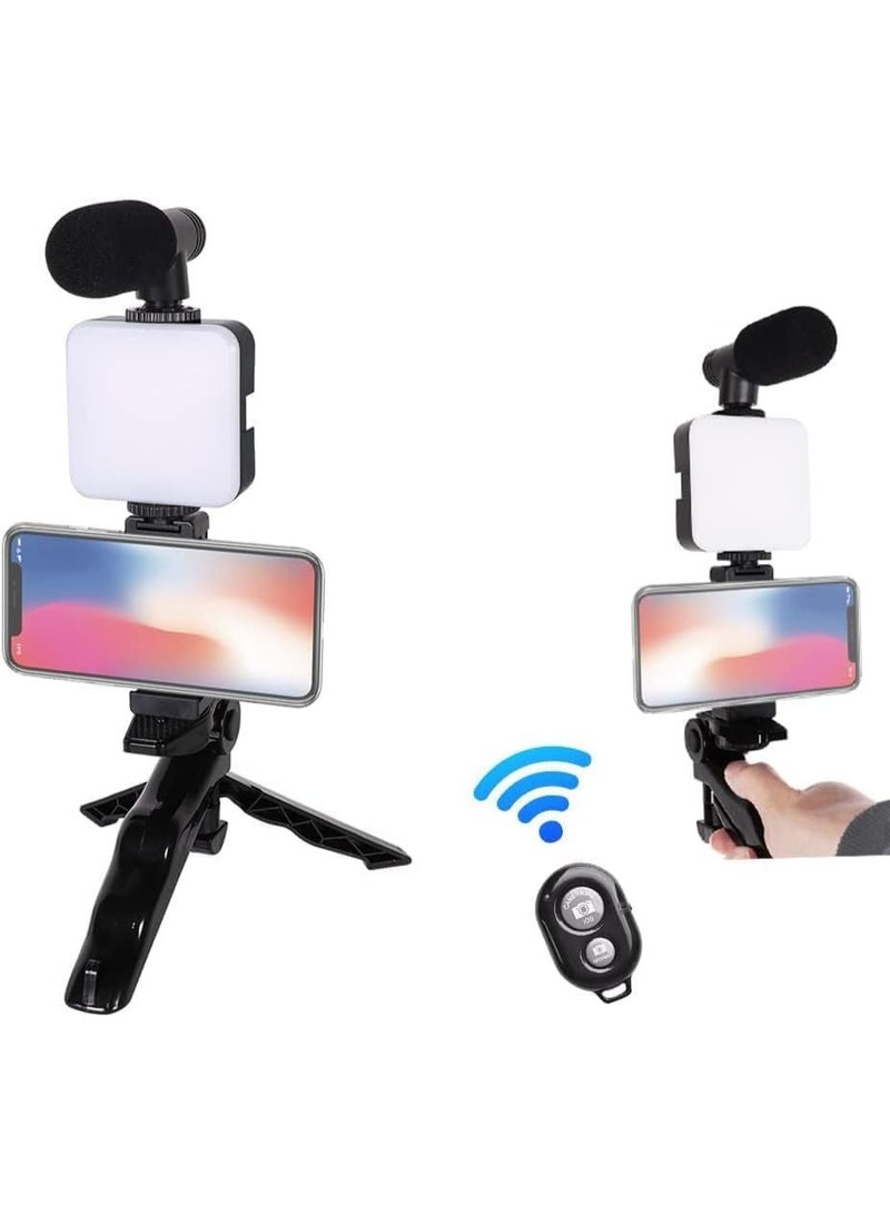 This mobile phone holder and video maker comes with a microphone and lighting, and is easy to carry and use. - Image 4
