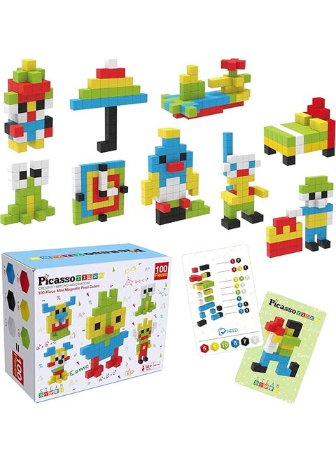 0.5 Pixel Magnetic Puzzle Cube 100 Piece Mix And Match Cubes Sensory Toys Steam Education Learning Building Block Magnets Children Construction Toy Set Stacking Magnet Creative Kit Pmc100