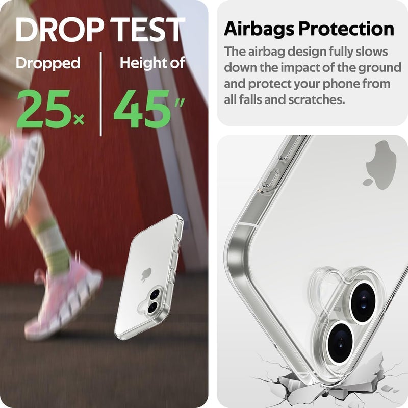 Aookay Crystal Clear Case for iPhone 16 Plus, [ Not Yellowing ] [ Camera Protection ] [ Military Grade Drop Tested ] Transparent Shockproof Protective Soft Silicone Slim Cover (iPhone 16 - Image 5