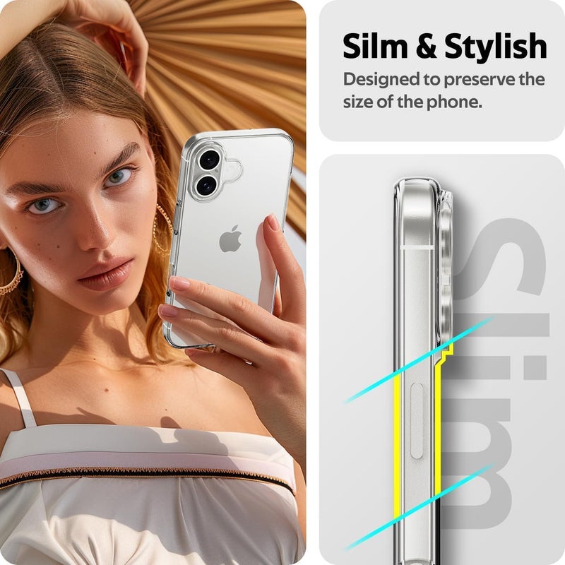 Aookay Crystal Clear Case for iPhone 16 Plus, [ Not Yellowing ] [ Camera Protection ] [ Military Grade Drop Tested ] Transparent Shockproof Protective Soft Silicone Slim Cover (iPhone 16 - Image 3