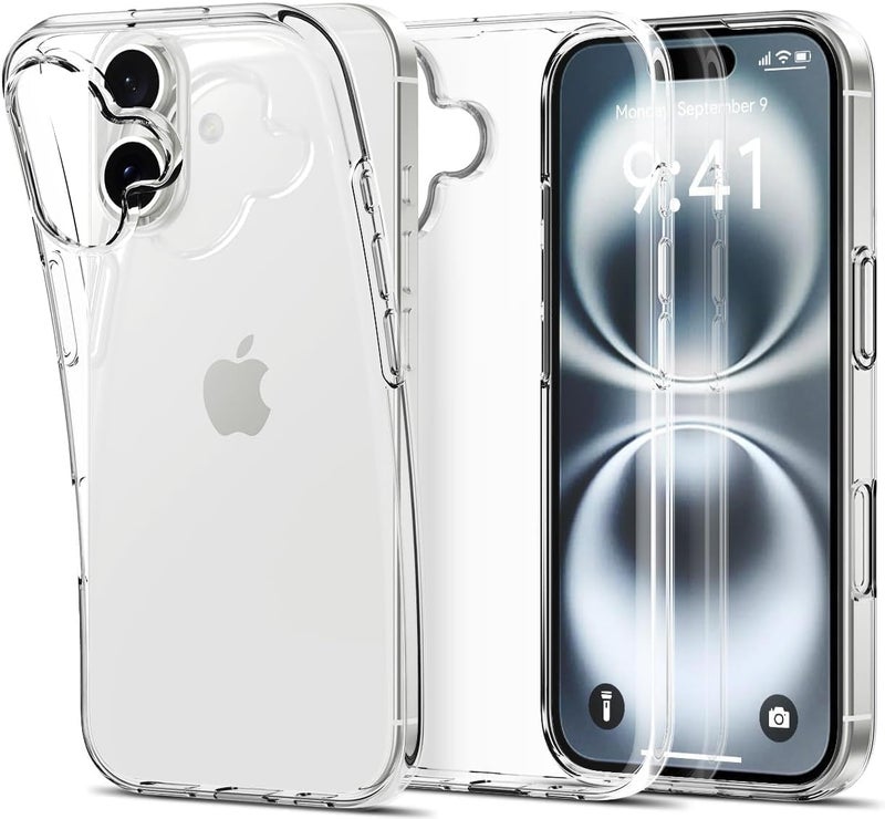 Aookay Crystal Clear Case for iPhone 16 Plus, [ Not Yellowing ] [ Camera Protection ] [ Military Grade Drop Tested ] Transparent Shockproof Protective Soft Silicone Slim Cover (iPhone 16 - Image 1