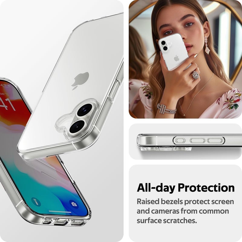 Aookay Crystal Clear Case for iPhone 16 Plus, [ Not Yellowing ] [ Camera Protection ] [ Military Grade Drop Tested ] Transparent Shockproof Protective Soft Silicone Slim Cover (iPhone 16 - Image 4