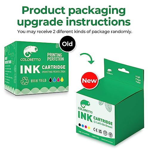 COLORETTO خراطيش حبر بديلة COLORETTO المعاد تصنيعها لطابعة HP 901XL للاستخدام مع HP Officejet 4500 G510a G510g G510n J4500 J4524 J4624 J4660 J468 (1 أسود + 1 ملون) حزمة كومبو - Image 2