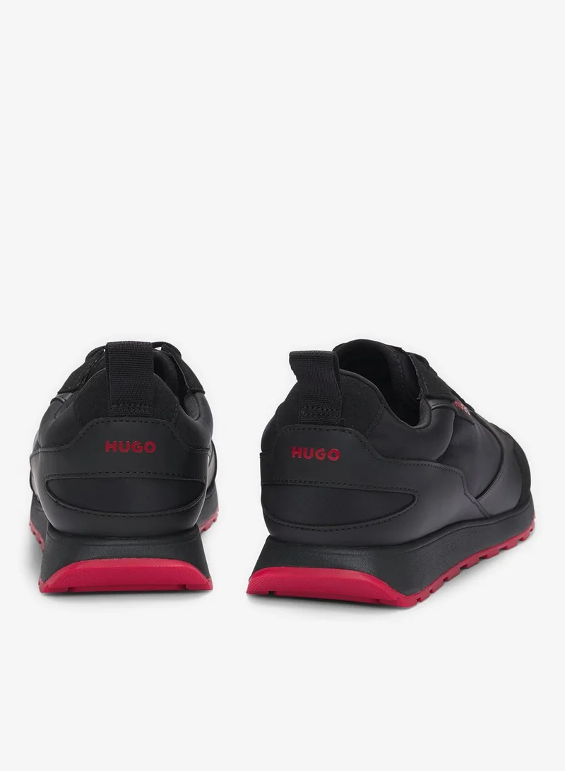 HUGO Mixed-material trainers with branded accents