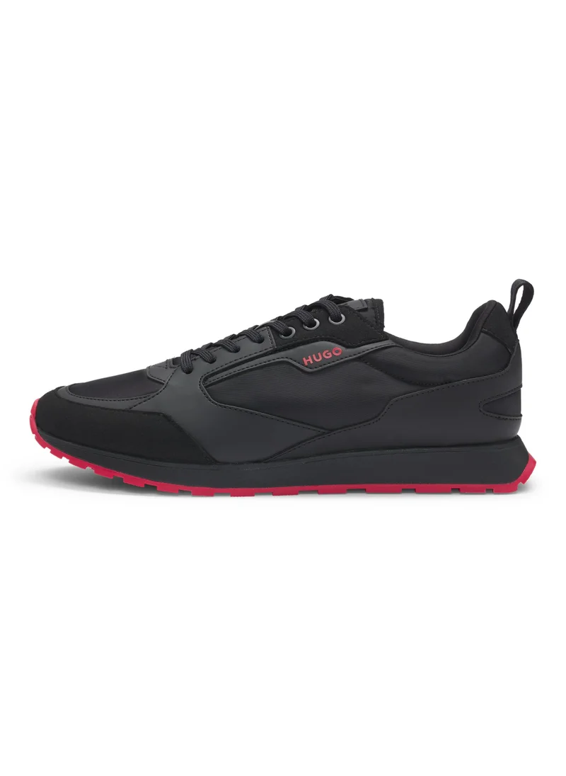 HUGO Mixed-material trainers with branded accents