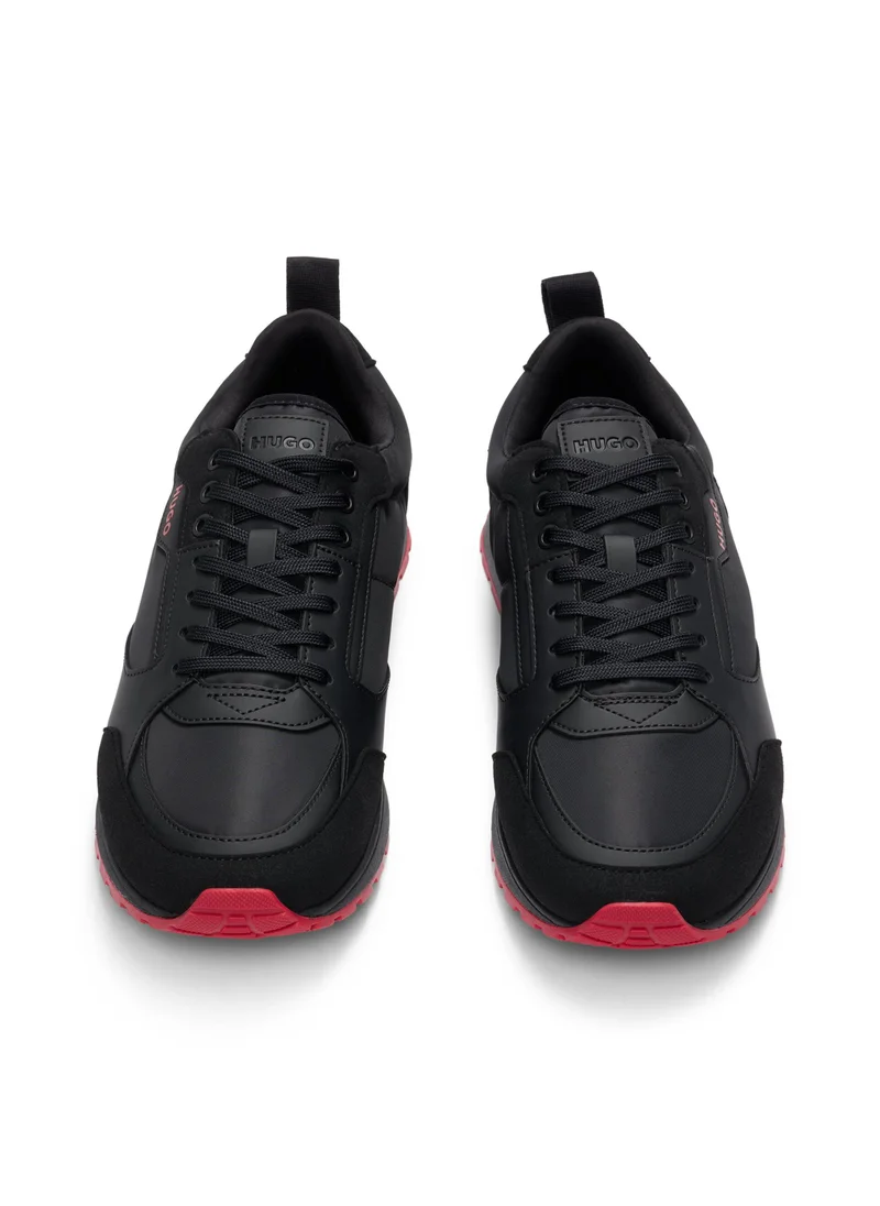 HUGO Mixed-material trainers with branded accents