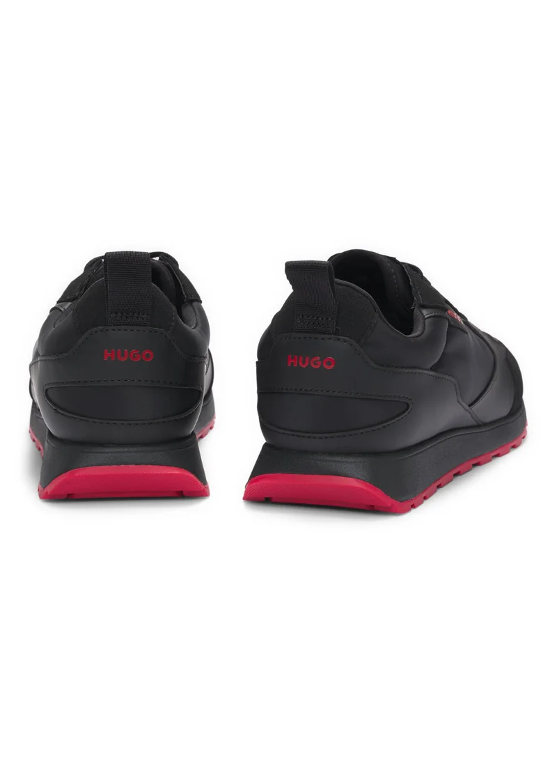 HUGO Mixed-material trainers with branded accents