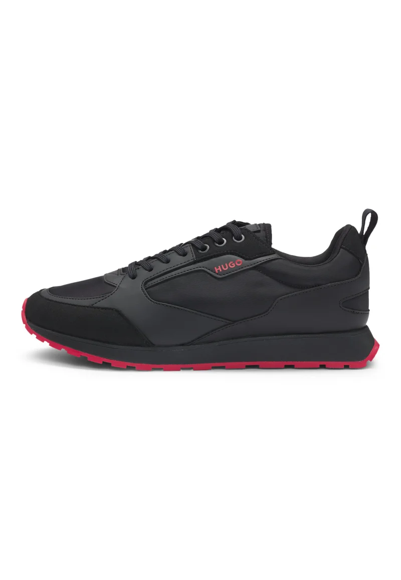 HUGO black Mixed-material sneakers with branded accents for Men | Best Price UAE