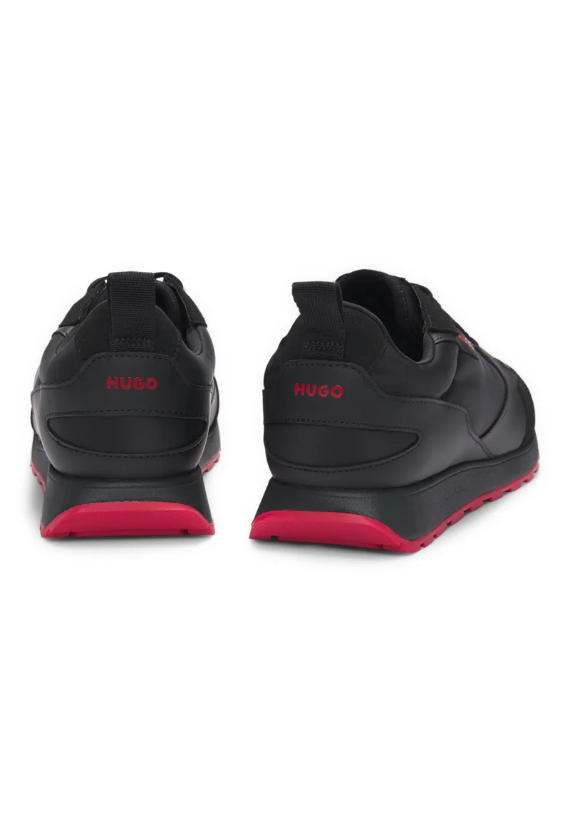 HUGO Mixed-material trainers with branded accents