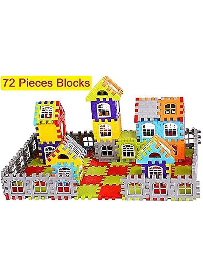 HS Enterprise Building Block Set My Happy House Home Building Blocks Big Size Blocks Educational Learning Toy For Kids 3 To 8 Year Old Girls & Boys 72 Pieces (Assorted Colors) (72 Pieces) - Image 5