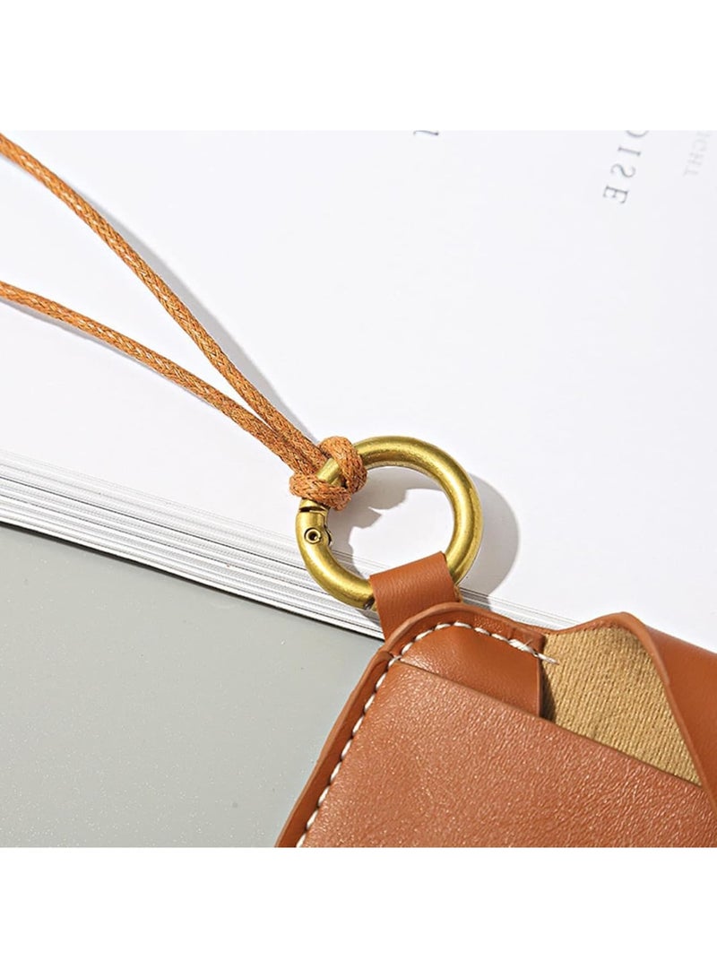 SOLARAE Leather Glasses Case, Soft, Portable, Universal, Vintage Style, Black - Image 3