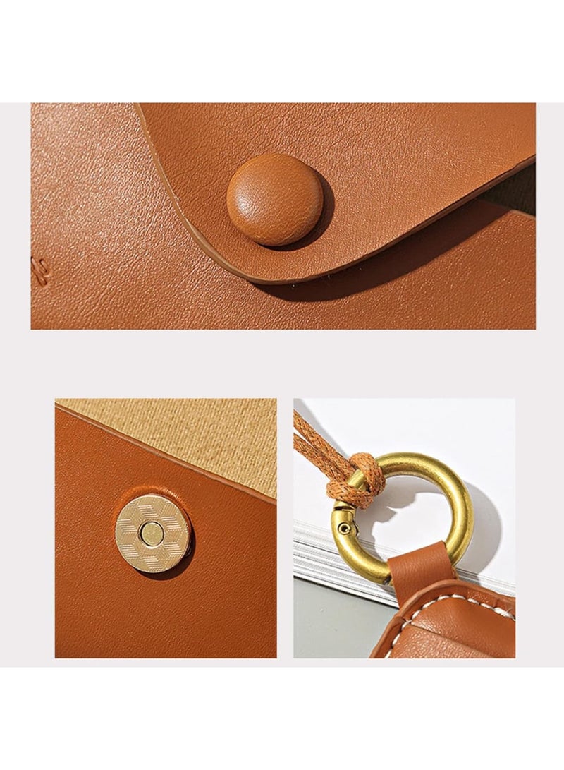 SOLARAE Leather Glasses Case, Soft, Portable, Universal, Vintage Style, Black - Image 2