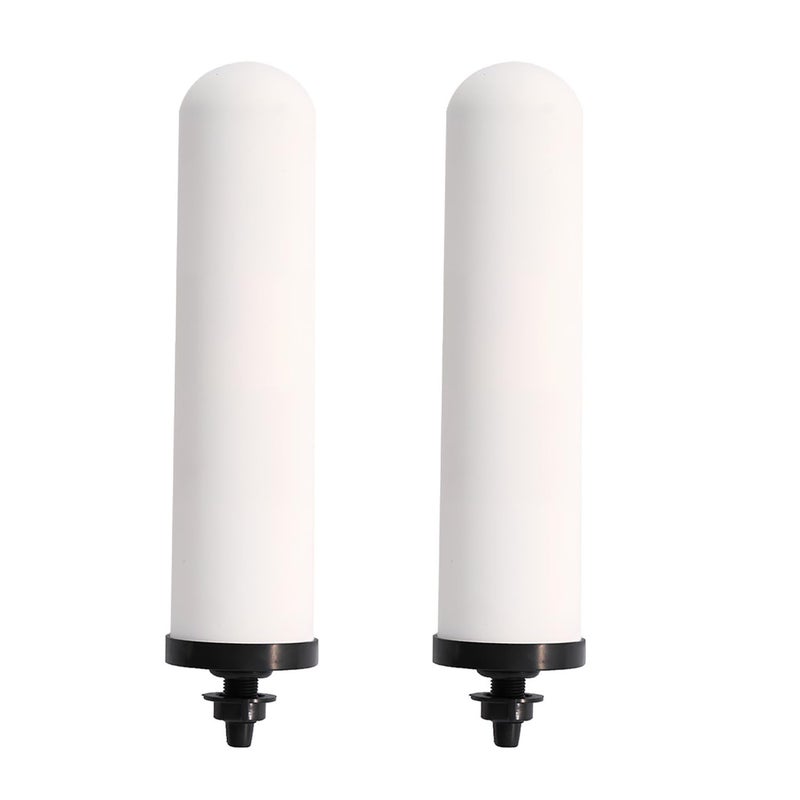 HUINING 2PCS 7 Ceramic Filter Candle Activated Carbon Replacement Filters Compatible with ProOne and Berkey Countertop Gravity Water Filter System Household Water BucketWater Cooler Filtration