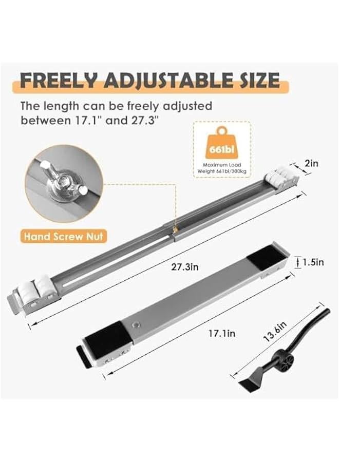 HOOKOR Appliance Rollers Heavy Duty,Furniture Dolly Mobile Roller, Fridge Stand Moving Cart,Extendable Appliance Rollers Mobile Washing Machine Base Easily Move, Dryers, Refrigerators, Furniture  - Image 2