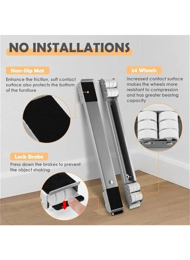 HOOKOR Appliance Rollers Heavy Duty,Furniture Dolly Mobile Roller, Fridge Stand Moving Cart,Extendable Appliance Rollers Mobile Washing Machine Base Easily Move, Dryers, Refrigerators, Furniture  - Image 3