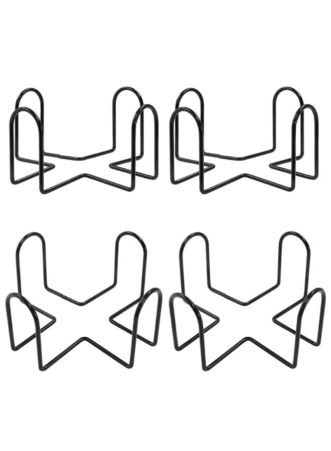 4 Pack Black Metal Coaster Holders, 4.4 Inch Iron Stand for Square or Round Coasters - Image 2