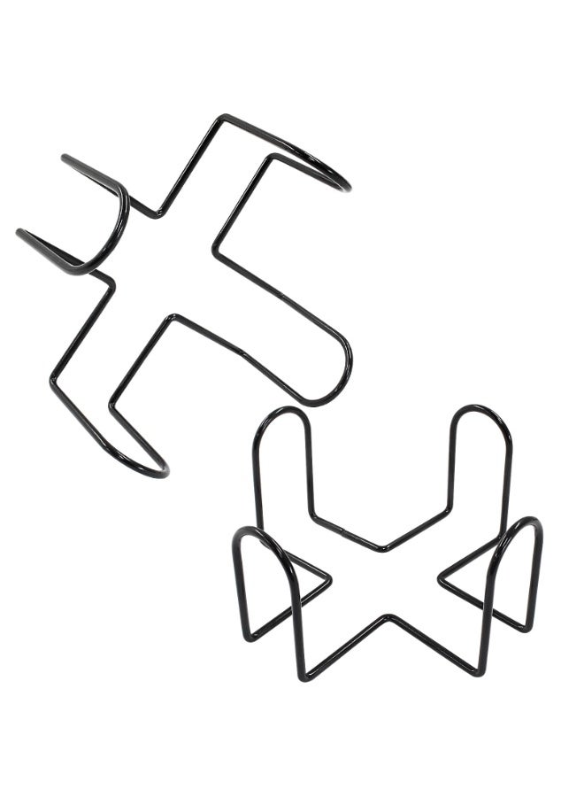 4 Pack Black Metal Coaster Holders, 4.4 Inch Iron Stand for Square or Round Coasters - Image 4