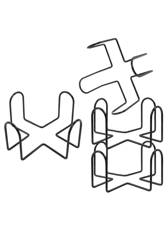 4 Pack Black Metal Coaster Holders, 4.4 Inch Iron Stand for Square or Round Coasters - Image 5