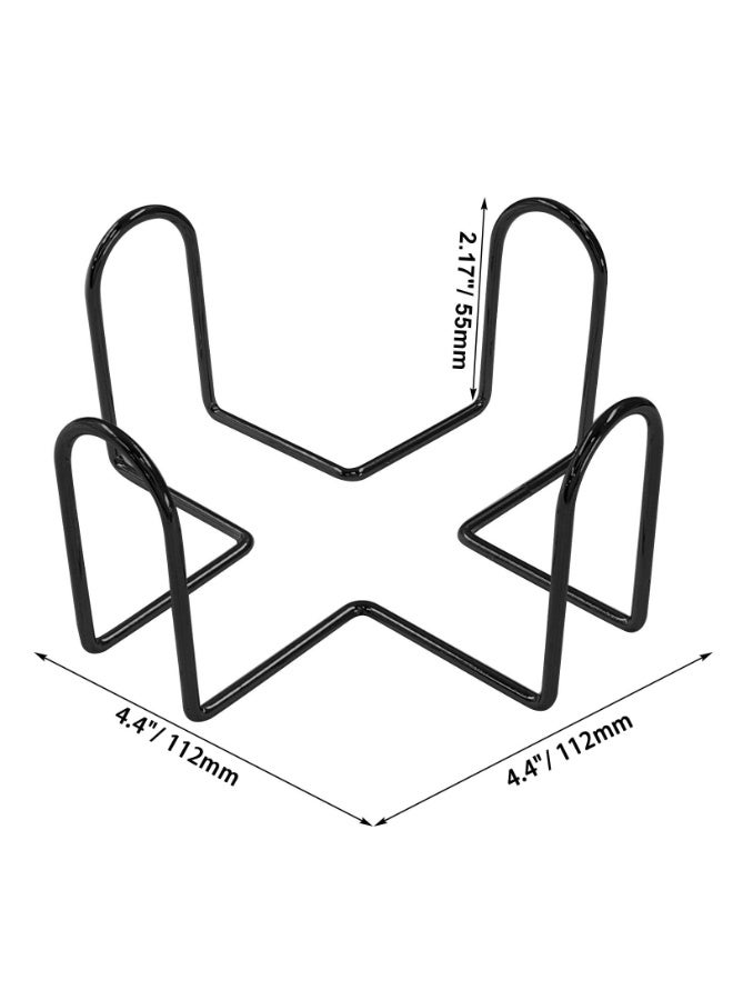 4 Pack Black Metal Coaster Holders, 4.4 Inch Iron Stand for Square or Round Coasters - Image 3