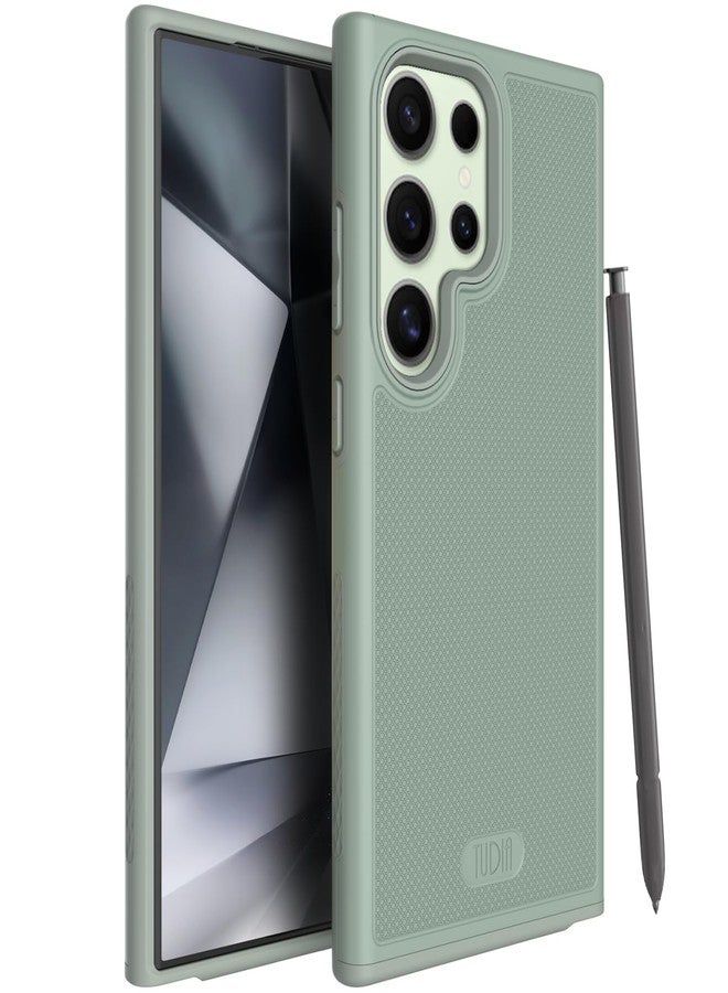 توديا جراب TUDIA DualShield Grip مصمم خصيصًا لهاتف سامسونج جالاكسي S24 ألترا (2024)، [MergeGrip] جراب حماية متين وخفيف الوزن ذو طبقتين مقاوم للصدمات، بمواصفات عسكرية، لهاتف جالاكسي S24 ألترا - لون الزنبق الأخضر - Image 1