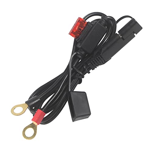 SPARKING [ 1 PACK] Sae to O Ring Terminal Harness 2FT - Sae Eyelet Ring Terminal Cable 16awg Motorcycle Battery Trickle Charger Extension Cord with Sae Battery Terminal Quick Connect Disconnect Connector - Image 1