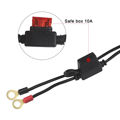 SPARKING [ 1 PACK] Sae to O Ring Terminal Harness 2FT - Sae Eyelet Ring Terminal Cable 16awg Motorcycle Battery Trickle Charger Extension Cord with Sae Battery Terminal Quick Connect Disconnect Connector - Image 4