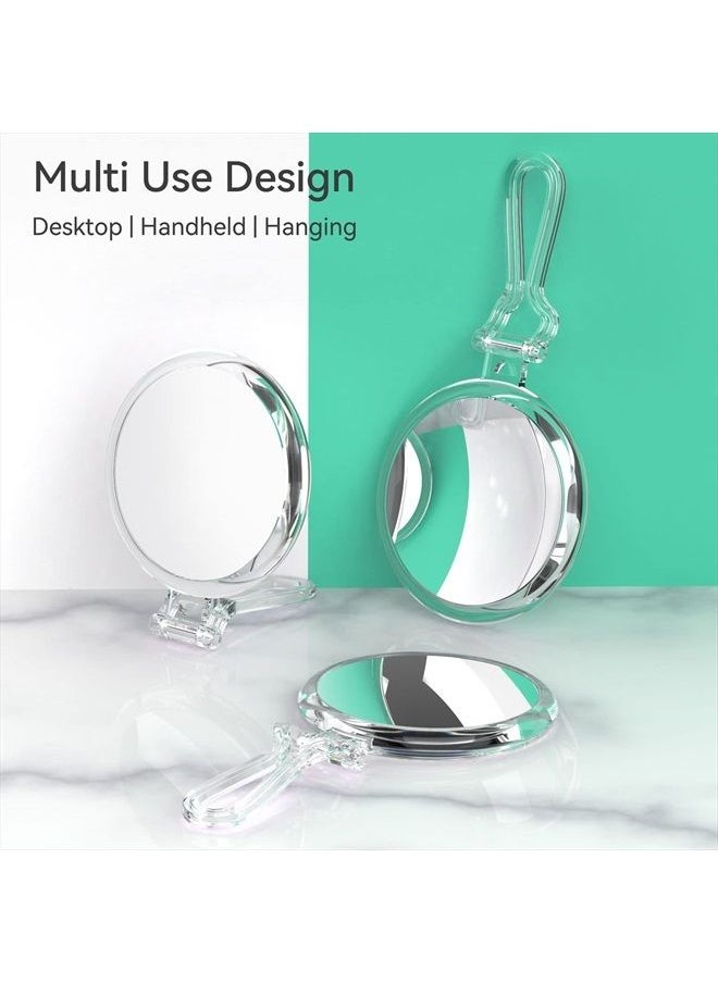 B Beauty Planet - Magnifying Mirror, 25X Hand Mirror with Handle for Travel Magnifying Mirror, Hand Held Mirror with 1X 25X Magnification & Adjustable Handle/Stand, Portable Small Travel Makeup Mirror - Image 1