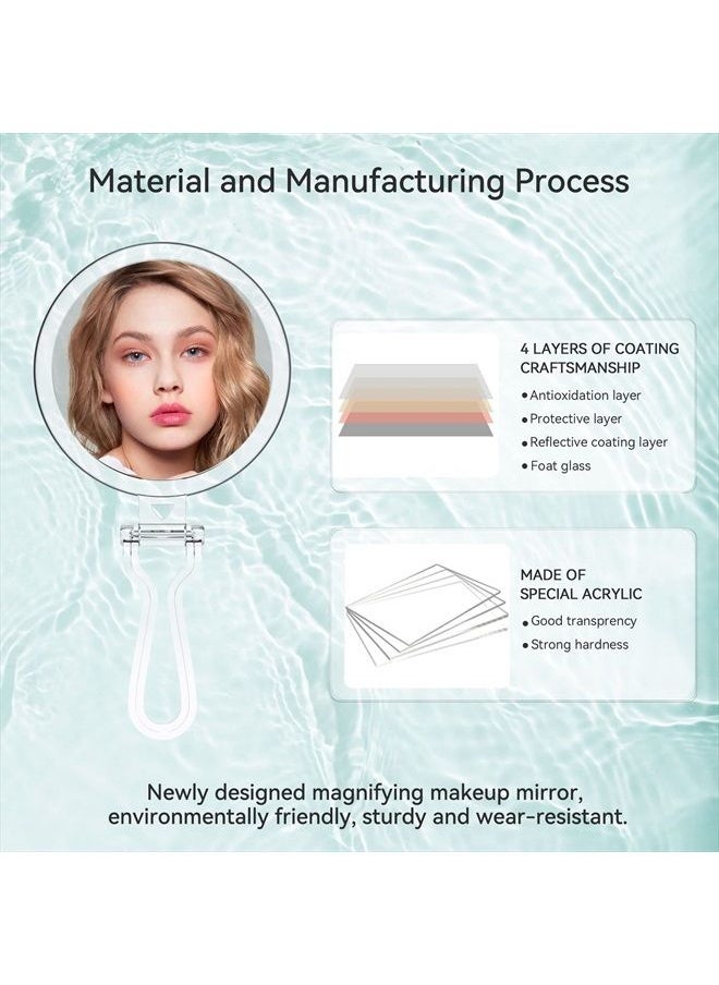 B Beauty Planet - Magnifying Mirror, 25X Hand Mirror with Handle for Travel Magnifying Mirror, Hand Held Mirror with 1X 25X Magnification & Adjustable Handle/Stand, Portable Small Travel Makeup Mirror - Image 1