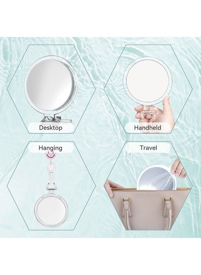B Beauty Planet - Magnifying Mirror, 25X Hand Mirror with Handle for Travel Magnifying Mirror, Hand Held Mirror with 1X 25X Magnification & Adjustable Handle/Stand, Portable Small Travel Makeup Mirror - Image 1
