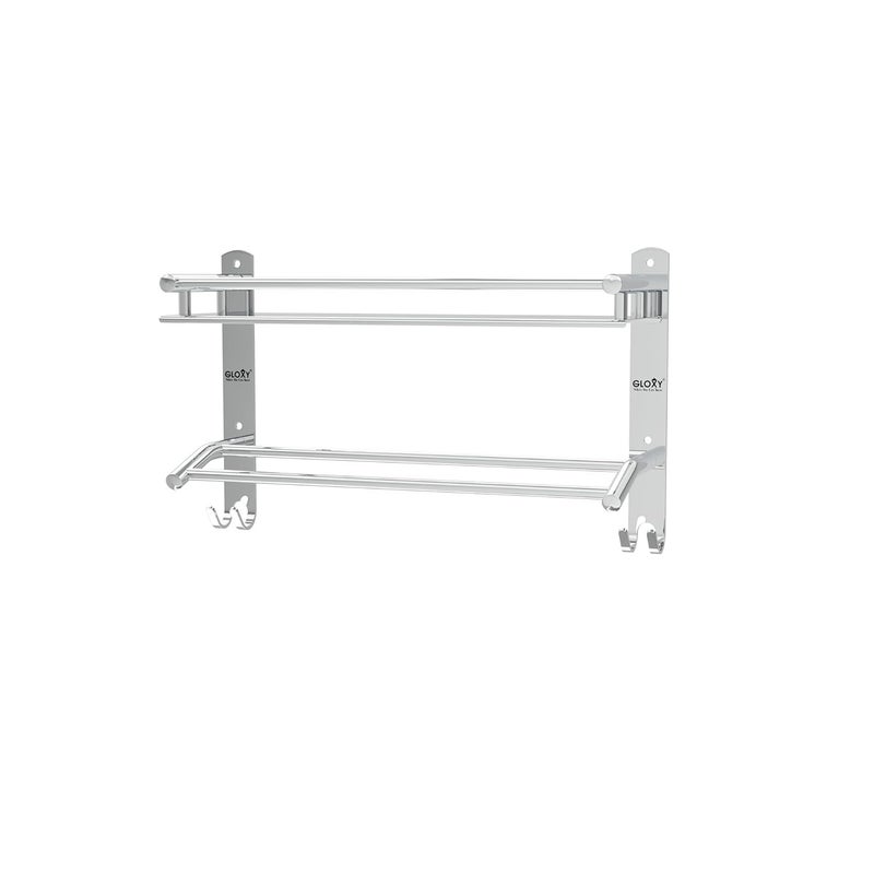 GLOXY ENTERPRISE Stainless Steel Single Layer Shelf with Bathroom Towel Stand Versatile Bathroom Organiser Bathroom Rack to Keep Towels Dry and Bathroom Items Stored Size 15X5X10 inSilver - Image 4