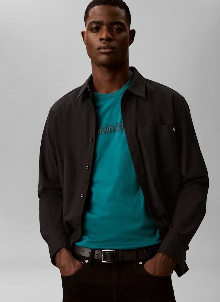 CALVIN KLEIN Textured Graphic Logo T-Shirt - Image 4