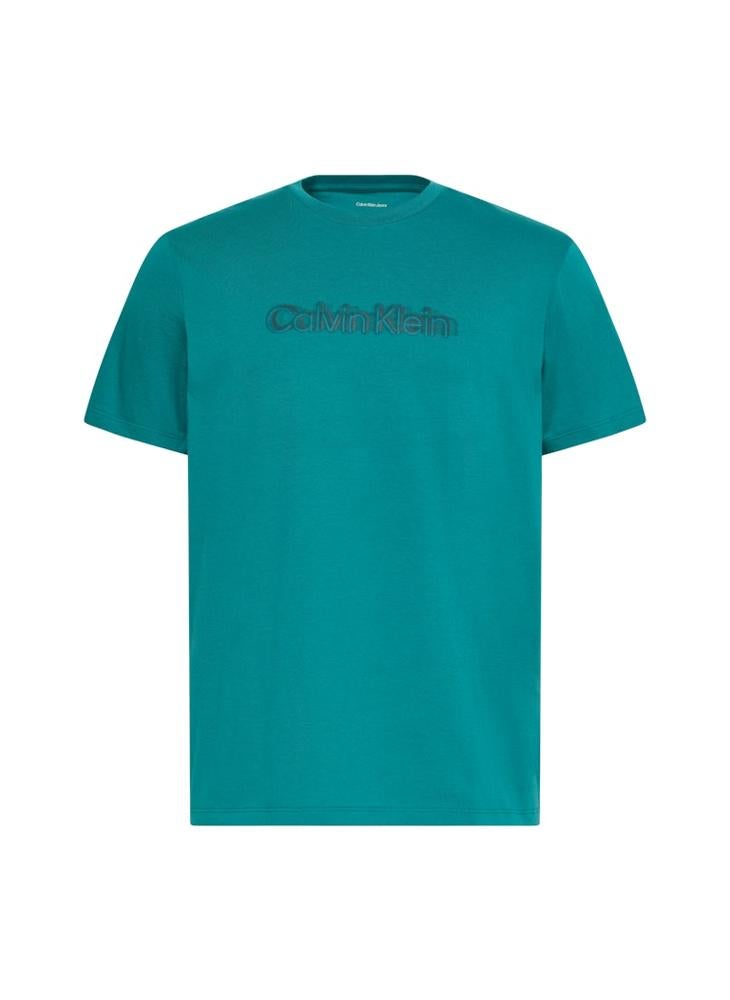 CALVIN KLEIN Textured Graphic Logo T-Shirt - Image 5