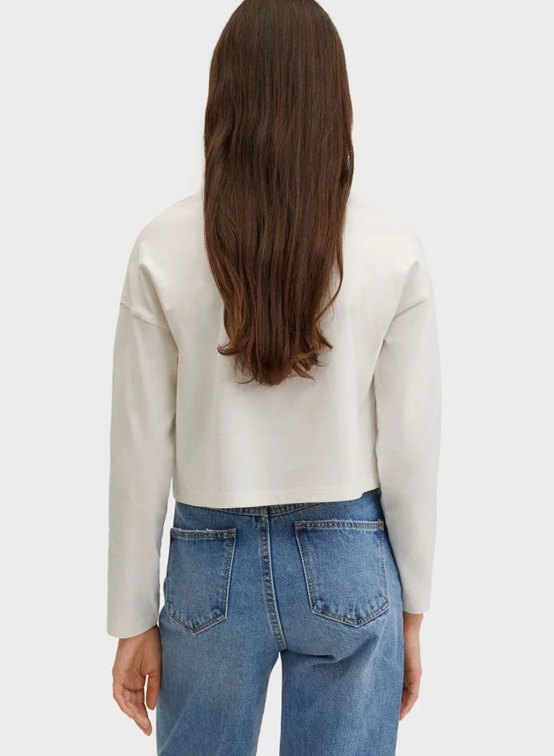 MANGO Kids Slogan T-Shirt