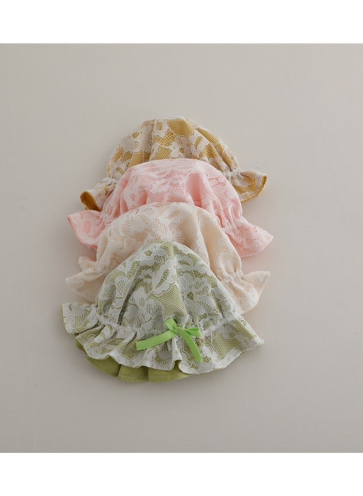 قبعات أطفال من الدانتيل القطني الناعم للبنات حديثي الولادة، قبعة عمامة، قطعة واحدة - Image 2