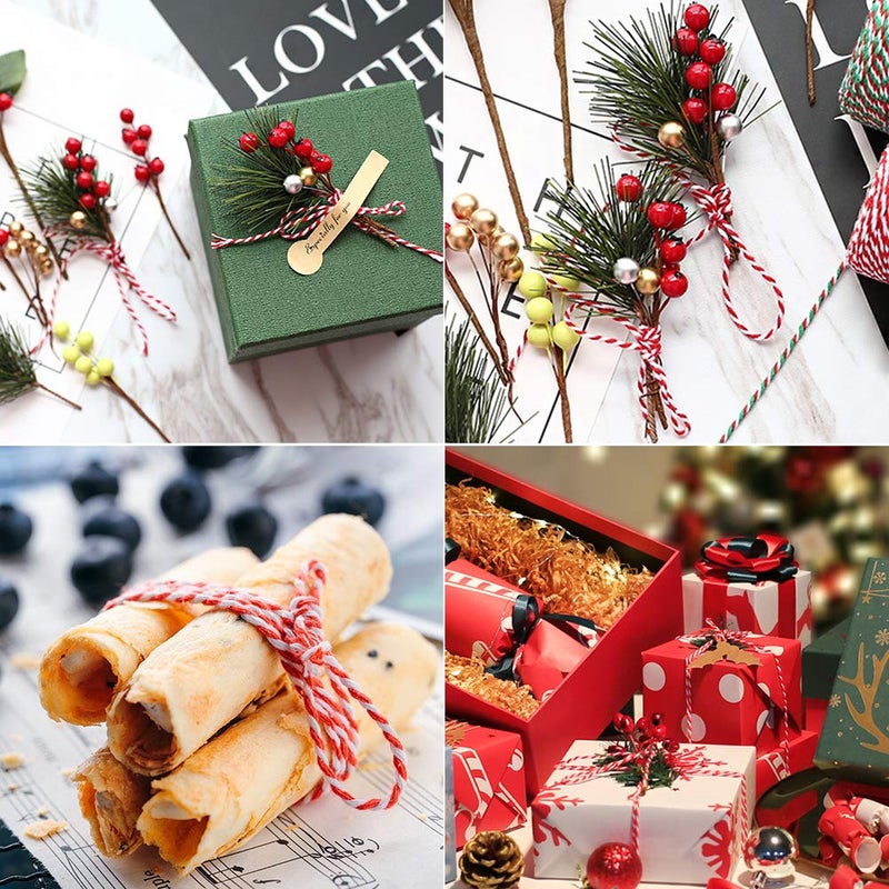 Tenn Well Red and White Twine, 656 Feet 200m Cotton Bakers Twine Ribbon for Baking, Butchers, Crafts, Gift Wrapping, Christmas Holiday Decorations - Image 5