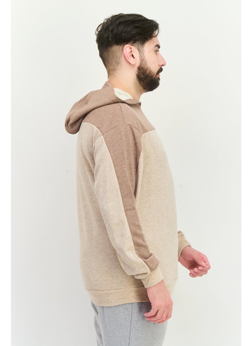 Adidas - Men Sportswear Fit Long Sleeves Running Sweatshirt, Tan - Image 1