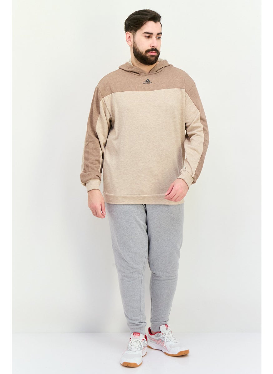 Adidas - Men Sportswear Fit Long Sleeves Running Sweatshirt, Tan - Image 1