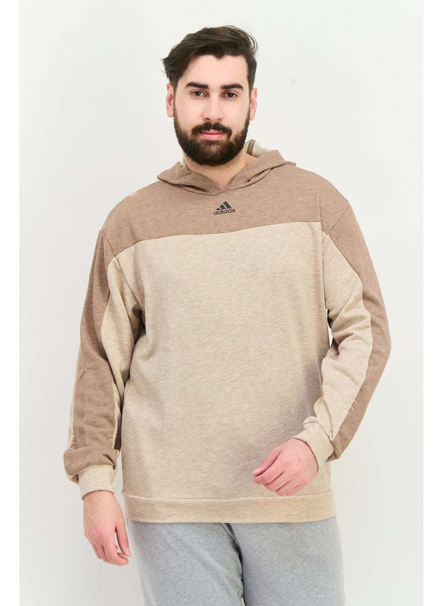 Adidas - Men Sportswear Fit Long Sleeves Running Sweatshirt, Tan - Image 1
